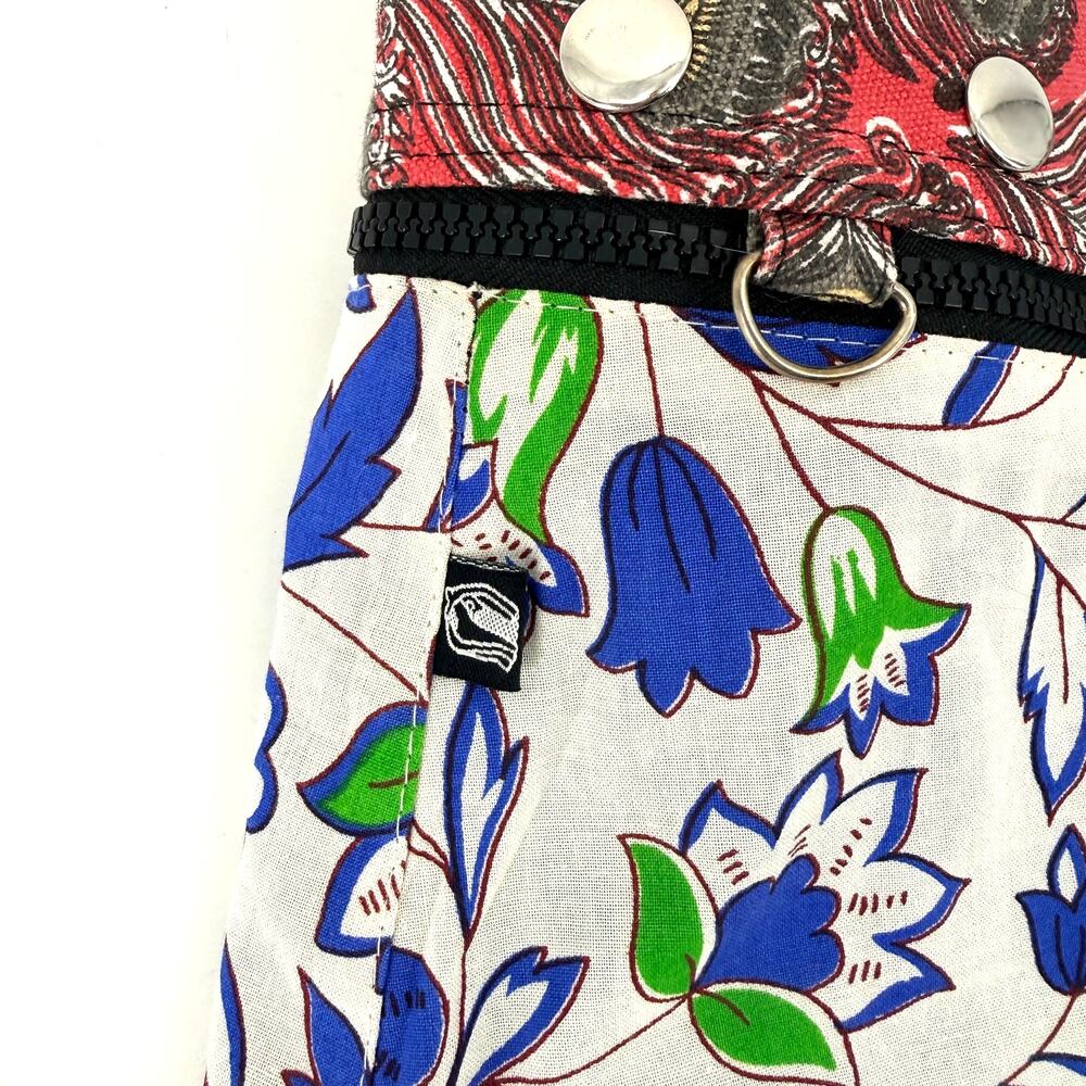 Zand Amsterdam Skirt + Purse Floral Peacock Mixed Media Reversible One Size Snap - Picture 6 of 8